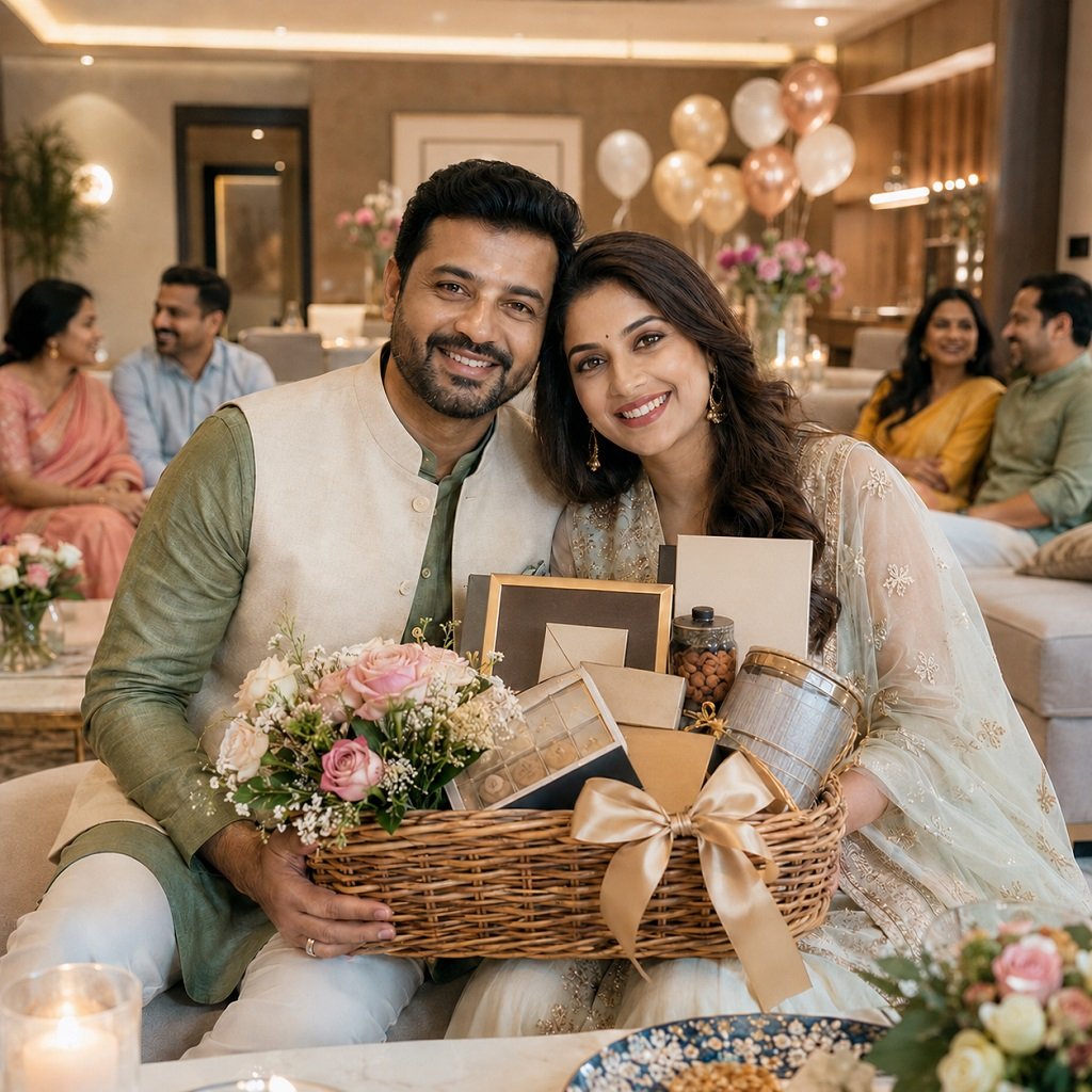 Anniversary gift hamper basket for couples in Jaipur