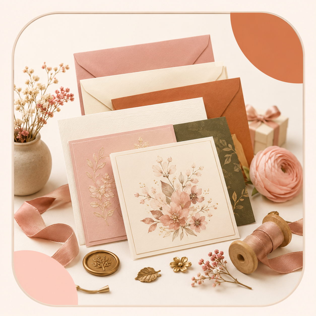 Photo cards and decor for personalized hampers